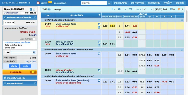 รูปแบบการเล่นพนันในกีฬาวอลเลย์บอล